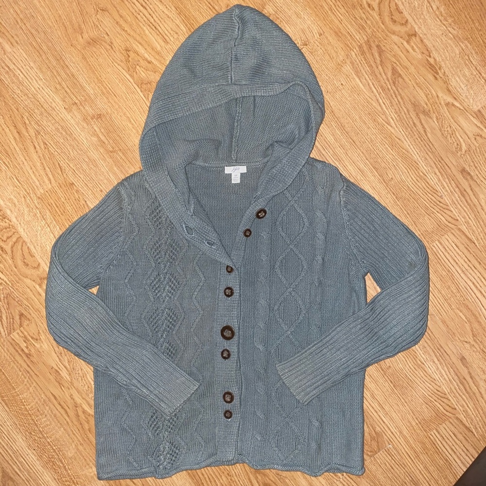 J.Jill cable knit Sweater with hood